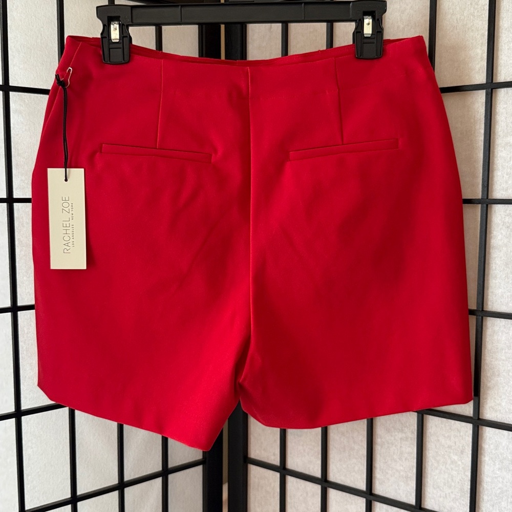 Rachel Zoe Vibrant Red High-Waist Tailored Shorts - Picture 5 of 10